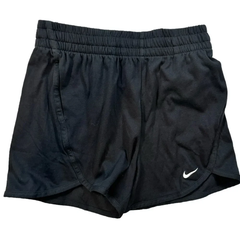 NWT NIKE Girls 2 Pair Running Gold & Training Black Athletic Shorts Size Large